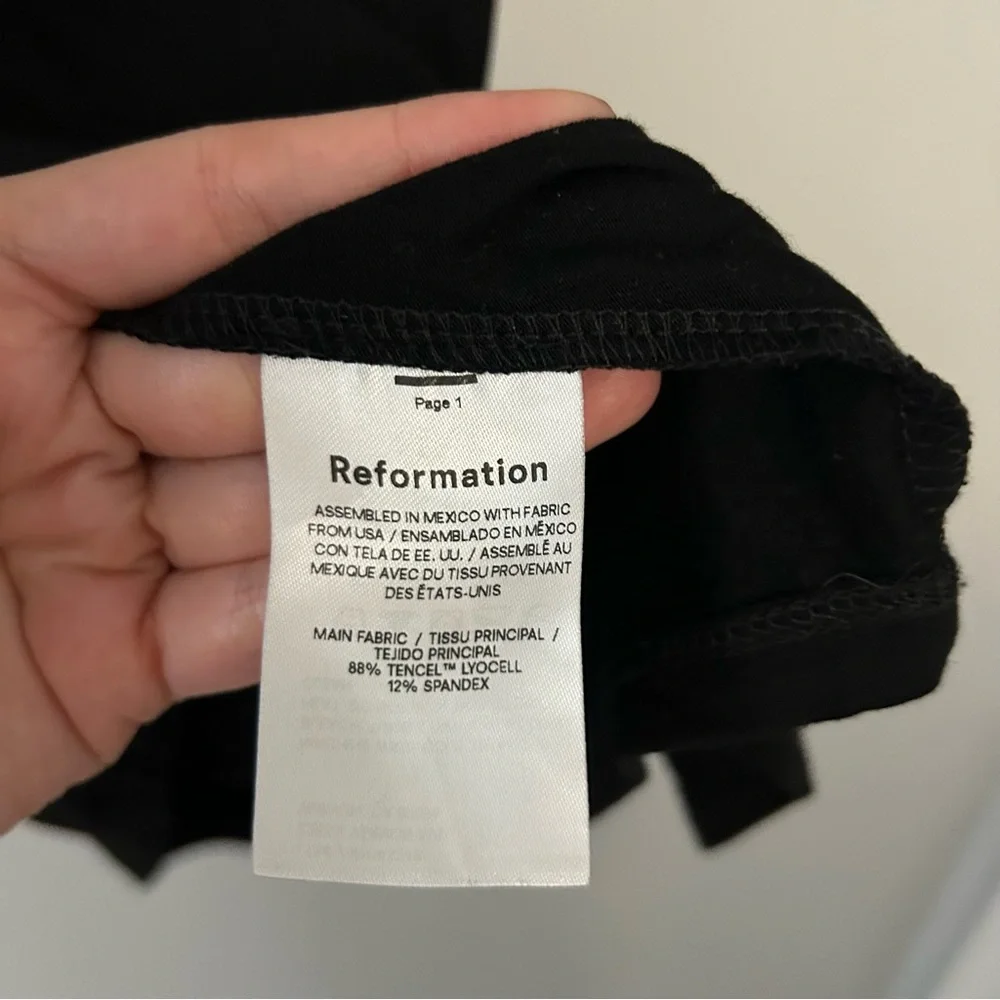 Reformation Vida Twisted Knit Mini Dress in Black - Picture 6 of 6